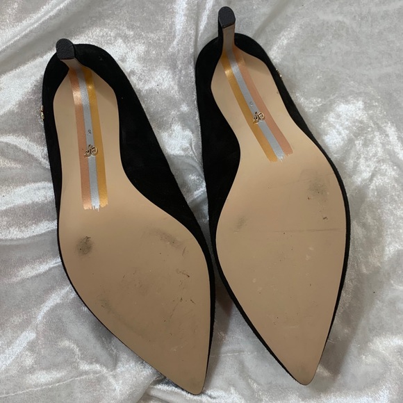 Sam Edelman black suede high heeled mules size 8 - Picture 10 of 11